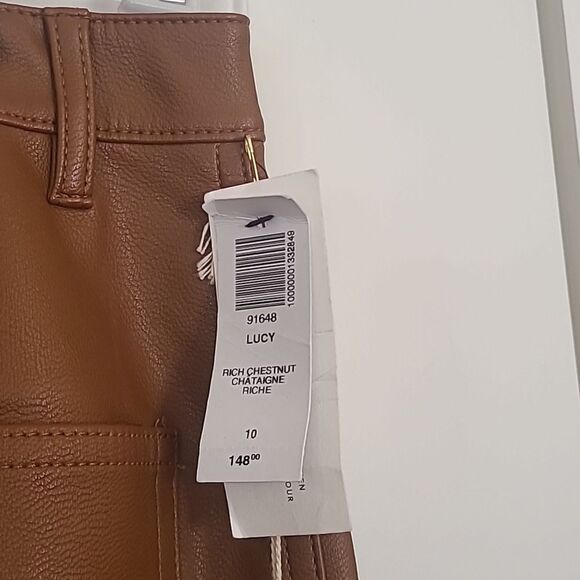 Wilfred Free Lucy Vegan Leather Utility Pants Chestnut Brown Size 10 - Picture 9 of 14
